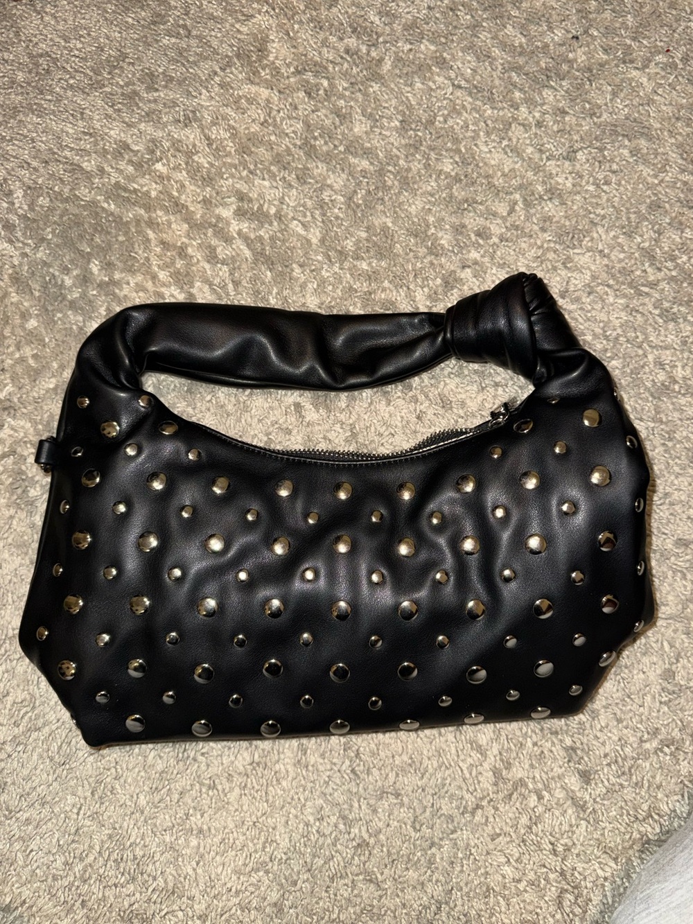 Women’s Black Leather studded Shoulder Bag